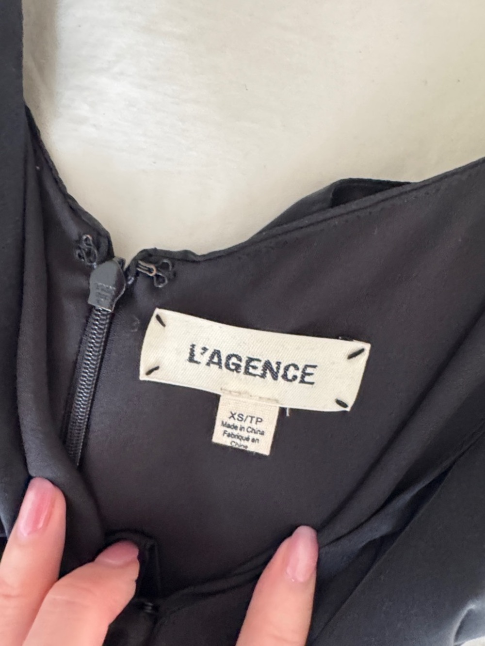 L'AGENCE Black Draped V-Neck Camisole - Picture 3 of 4